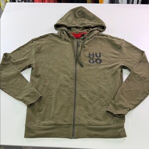 HUGO Men's Khaki Zip-Up Hoodie S